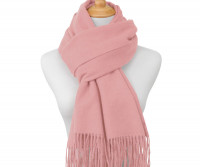 York Cashmere Blend Fringed Scarf - Pink