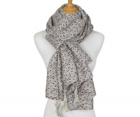 Jenna Taupe & Aqua Waves Scarf