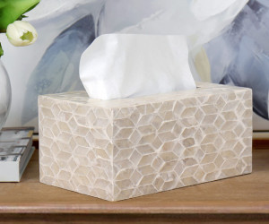 Large Belle Tissue Box Cover - Mother of Pearl