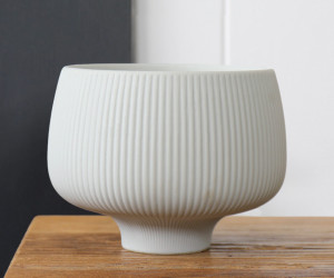 Alana Cloud Grey Ribbed Plant Pot