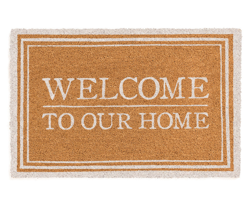 White Welcome To Our Home Doormat