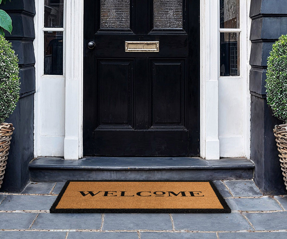 Black Sloane Welcome Doormat