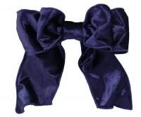 Navy Blue Velvet Bow on Clip