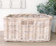 River Rattan Storage Basket Whitewash 44cm