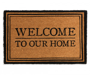 Black Welcome To Our Home Doormat