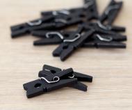 Set 12 Black Mini Pegs