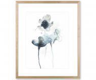 Large Indigo Midnight Blooms II Art Print Framed