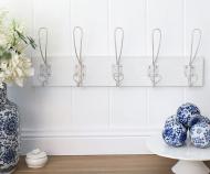 White 5-Hook Coat Rack