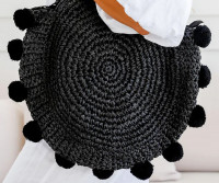 Sea Gypsy Pom Pom Tote Bag - Black