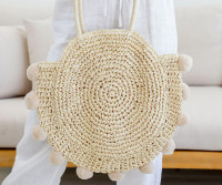 Sea Gypsy Pom Pom Tote Bag - Natural