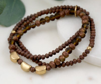 Callas Set of 3 Chestnut Bead Bracelets