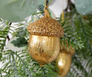 Gold Acorn Christmas Tree Decoration