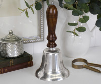 Large Halstead Classic Silver School Bell - Hand Bell