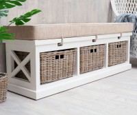 Chiswick Bench Seat with Basket Drawers - Beautiful Bench Seats