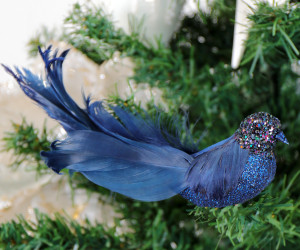 Lydia Midnight Blue Bird Tree Decoration