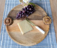 Brianna Round Cheese Board with Flowers