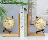 Set 2 Columbus World Globe Bookends