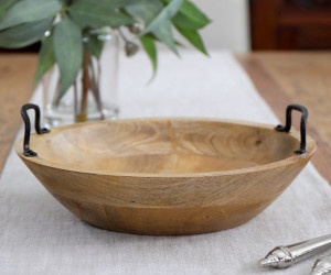 Amara Mango Wood Bowl With Handles