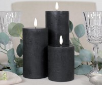 20cm Forest Black Flameless Candle - 8cm diameter