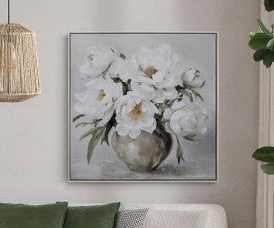 Delphine White Blooms II Canvas Painting