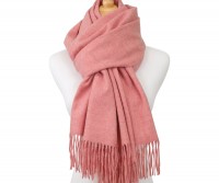 York Cashmere Blend Fringed Scarf - Antique Rose