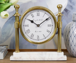 Montague Gold Column Mantel Clock