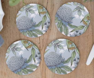 Set 4 Blue Mirella Waratahs Coasters