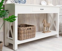 Somerville White Cross Console Table