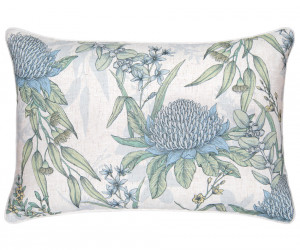 White Mirella Blue Waratahs Cushion 40x60cm