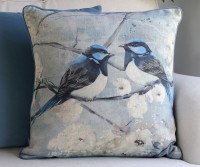 Claremont Blue Fairy Wrens Cushion