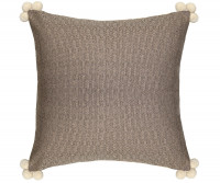 Deacon Mocha Pom Pom Cushion