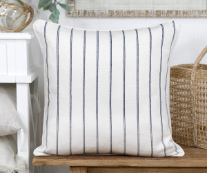 St Malo White Pinstripe Cushion 50cm