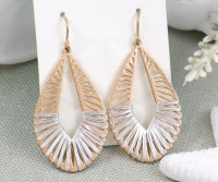 Fiori 2-Tone Gold Teardrop Earrings