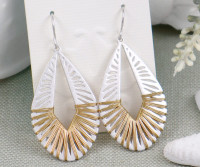 Fiori 2-Tone Silver Teardrop Earrings