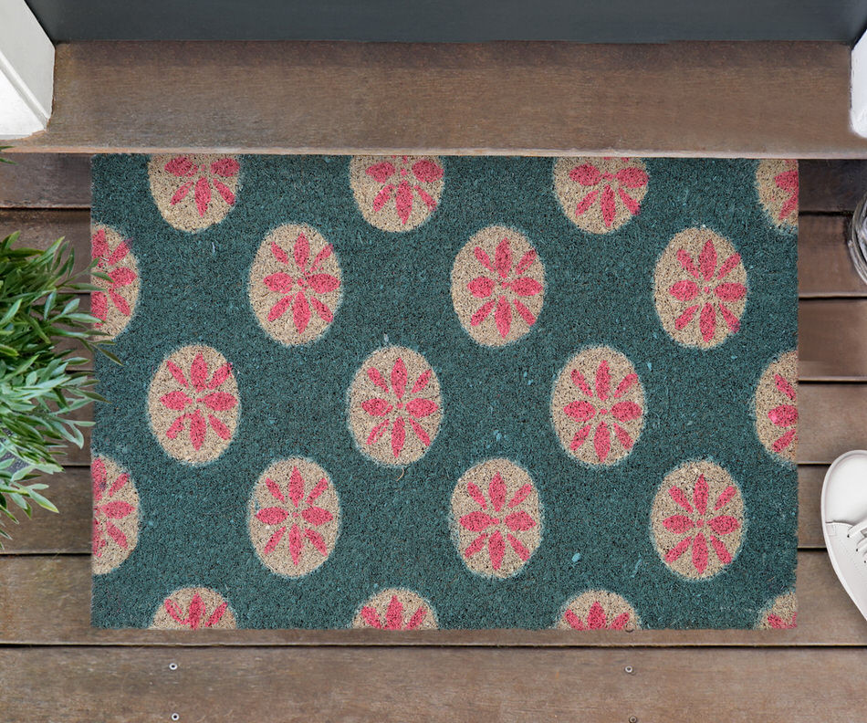 Leagrove Pink & Green Doormat