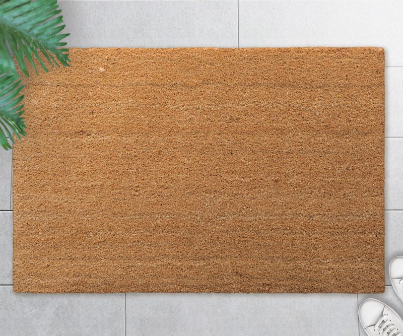 Plain Coir Doormat 90x60cm PVC Backed