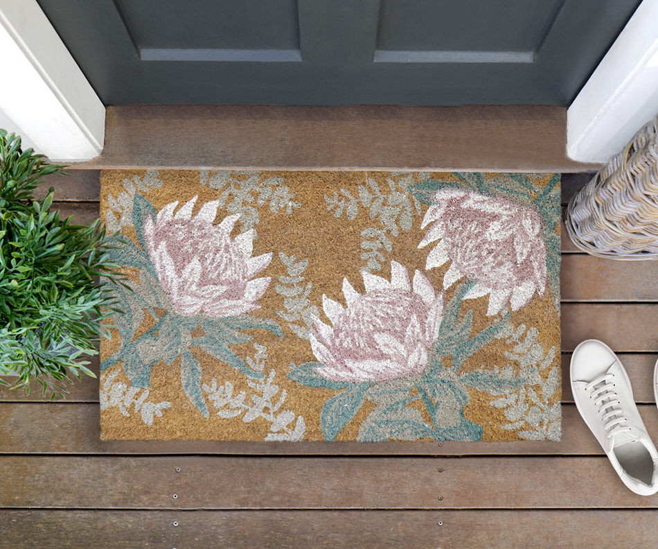 Pandora White Protea Doormat 75x45cm