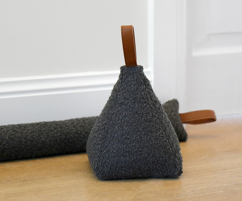 Charcoal Boucle Doorstop