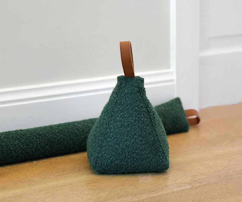 Forest Green Boucle Draft Stopper - 90cm