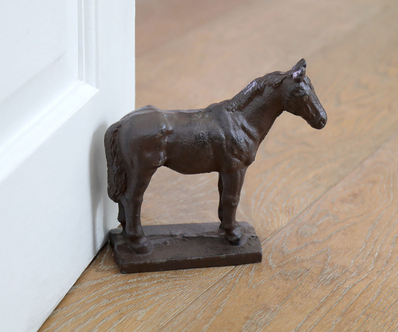 Captain the Horse Cast Iron Door Stop