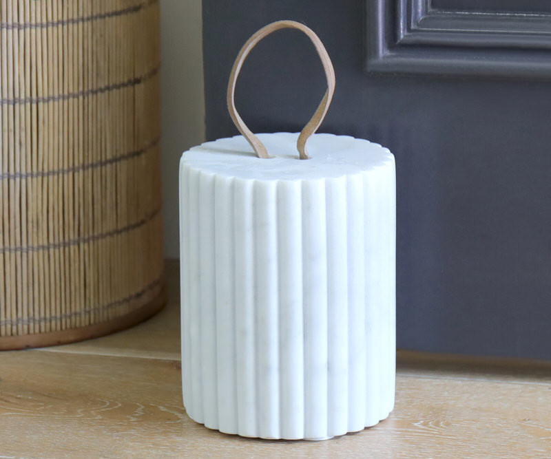 Corinth White Marble Door Stop - Extra Heavy