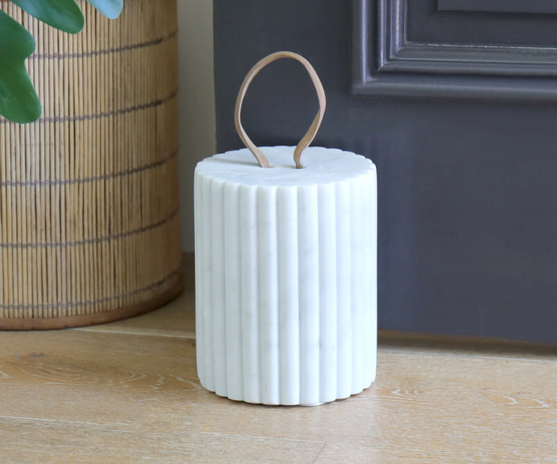 Corinth White Marble Door Stop - Extra Heavy