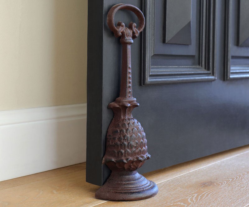 Tall Pineapple Doorstop - Antique Brown