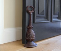 Tall Pineapple Doorstop - Antique Brown