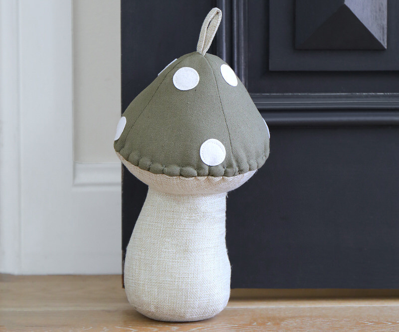 Khaki Green Toadstool Door Stop