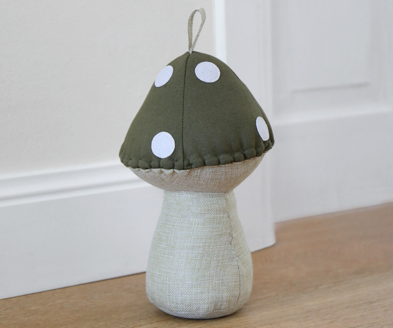 Khaki Green Toadstool Door Stop