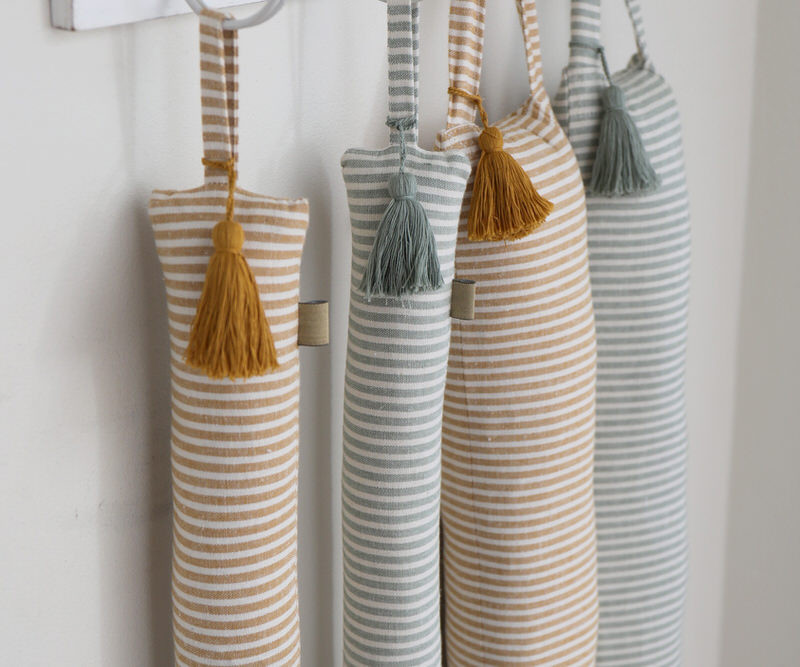 120cm Sage Abby Stripe Long Draftstopper - Slim