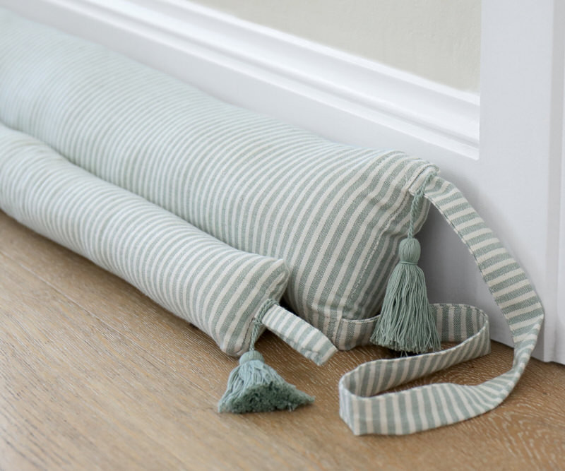 120cm Sage Abby Stripe Long Draftstopper - Slim