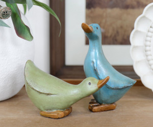 Set 2 Harlequin Duck Figurines