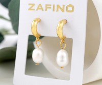 Sophia Pearl & Gold Hoop Earrings